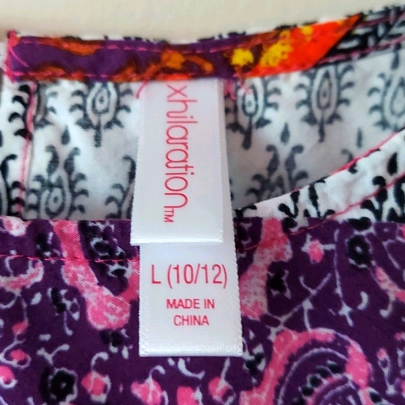 XHILARATION Girls Sleevelss Flare Top, Size 12 - Picture 4 of 4